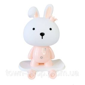 Ночник детский «Зайчик на скейте» MGZ-1407(Pink) питание от USB