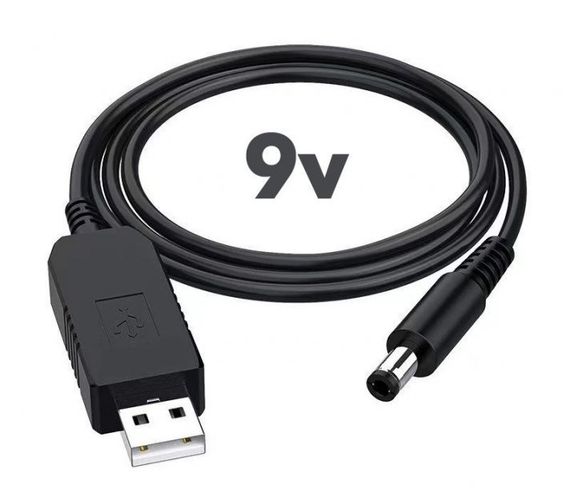 Кабель питания USB - DC 5.5 x 2.1 мм повышающий 5v - 9v для роутеров