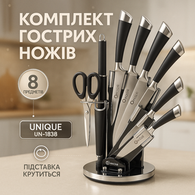 Кухонный нож из стали нержавейки UNIQUE, Набор кухонных ножей для поваров, Набор ножей для новой кухни UF-87