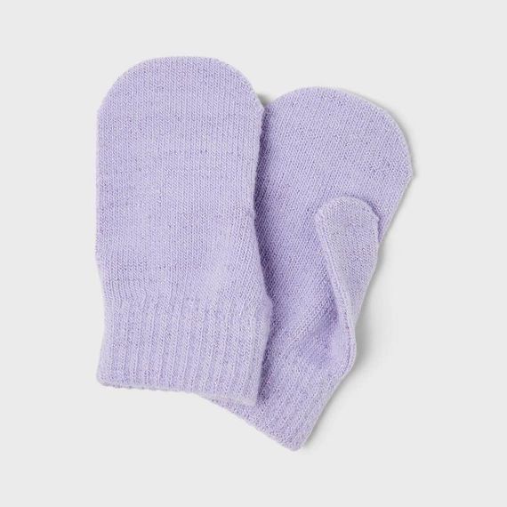 Дитячі демісезонні в'язані рукавиці для дівчаток Name It One size 2-6р Лавандові (25091738) | Зображення 1