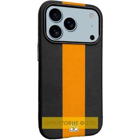 Кожаный чехол Rally with MagSafe для Apple iPhone 17 Air (6.5") Black / Orange