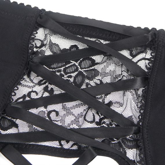 Чоловічий комплект Star Night мереживний пояс з підв'язками і панчохи-сітка, чорний, M sexstyle | Зображення 9