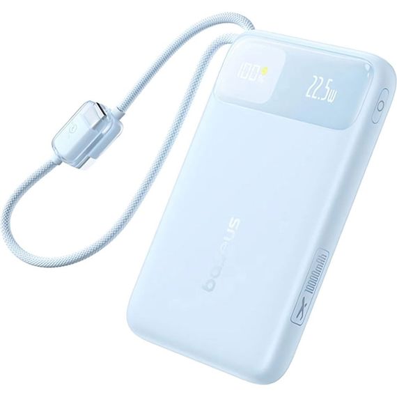 Портативний ЗП Power Bank Baseus EnerFill FC11 PD22.5W with cable 10000 mAh (2USB-C) (E0027R) Galaxy Blue