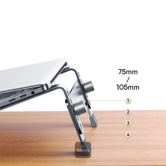 Підставка для ноутбуку Baseus UltraStable (4-Gear Adjustable) (B10053100811-00) Space grey | Зображення 4