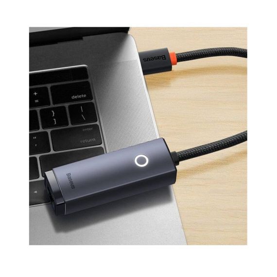 USB-Hub Baseus Lite Series Ethernet Adapter Type-C to RJ45 LAN Port (100Mbps) Black | Зображення 5