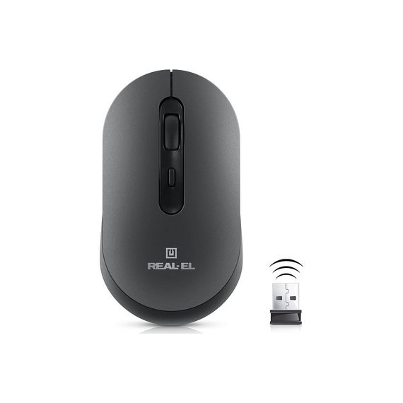 Мишка REAL-EL RM-470W Wireless/Bluetooth Dark Gray (EL123200049) | Зображення 1