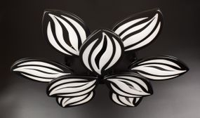 Люстра світлодіодна стельова LED світильник для квартири на стелю лед з пультом 25856 Чорний 10х70х70 см.