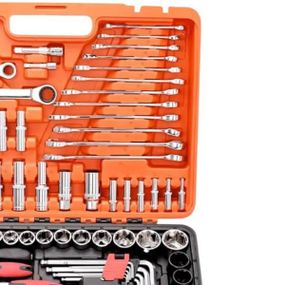 Набор инструментов 151 предмет в кейсе ES-151 Черный с оранжевым