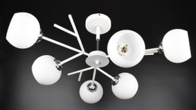 Люстра стельова на 6 лампочок 27075 Білий 34х70х70 см.