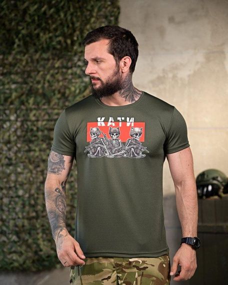 Тактична потоотводна футболка КАТІ олива ПП4669