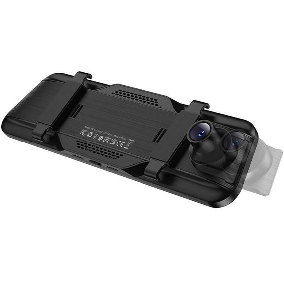 Автомобільний відеореєстратор дзеркало Hoco DV16 Dual-Channel Driving Recorder 1080p+720p Black | Зображення 3