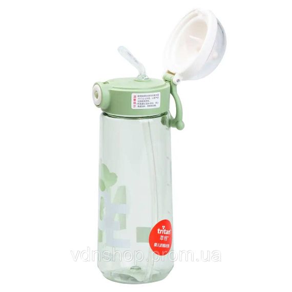 Бутылка для воды 620 мл с трубочкой Зеленая HP17300GR | Зображення 1