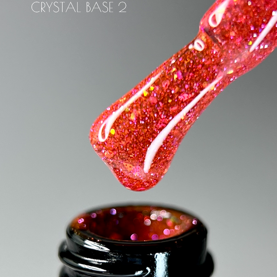 Світловідбивна база Crooz Crystal Base №02 (коралова з блиском) 8мл | Зображення 2