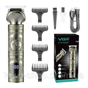 Аккумуляторная машинка для стрижки волос VGR V-962 триммер для бороды и усов с насадками 1-7 мм