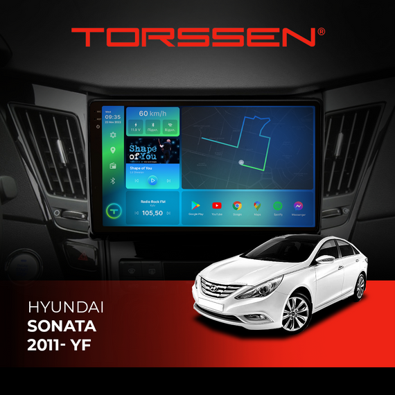 Штатна магнітола Torssen 2K Hyundai Sonata 11- YF F9432 4G Carplay DSP