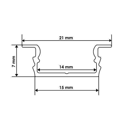 Профіль алюмінієвий BIOM врізний ЛПВ7 7х16, анодований (палка 2м), м | Зображення 3