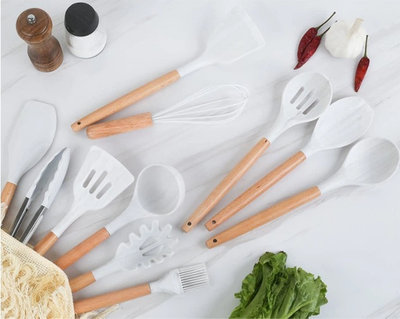 Набір кухонного приладдя силіконовий  Kitchen Set RB-2239 білий (12 предметів) | Зображення 1