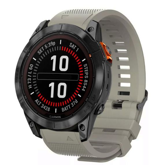 Силиконовый ремешок Primo для часов Garmin Fenix 8 51mm / Fenix 7X / Fenix 7X Pro - Grey | Зображення 2
