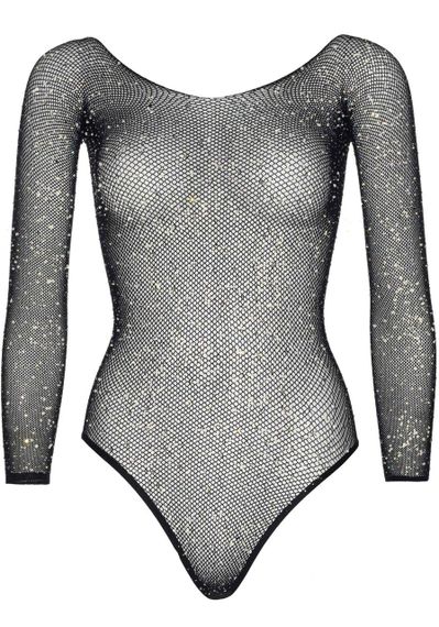 Сітчасте боді зі стразами Leg Avenue Crystalized fishnet bodysuit Black One Size sexstyle | Зображення 4