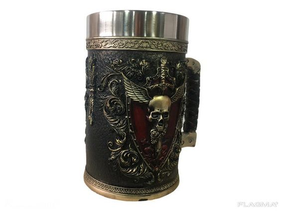 Кружка Чашка 3D Skull Mug Череп Пивная кружка с Гербом Крылатого Черепа | Зображення 5