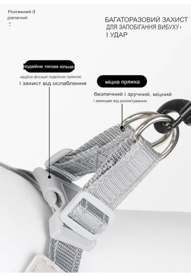 Нагрудна шлейка з повідцем SV для домашніх тварин (котів та собак), M | Зображення 4