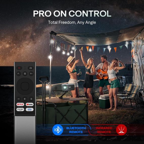 Мультимедійний проектор Aurzen EAZZE D1 Pro — відеопроектор з підтримкою Wi-Fi та Bluetooth, оснащений вбудованими динаміками потужністю 20 Вт і функцією автофокусу. | Зображення 5