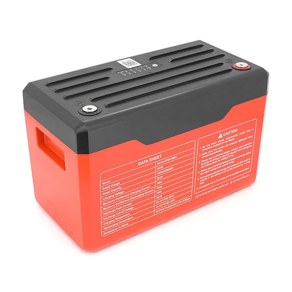 Акумуляторна батарея Eco-Worthy LiFePO4 25,6V 100Ah,(100/100A), 0°C до 60°C, індикатор заряду, винт M8, 414*215*260 мм. 18 кг | Зображення 1