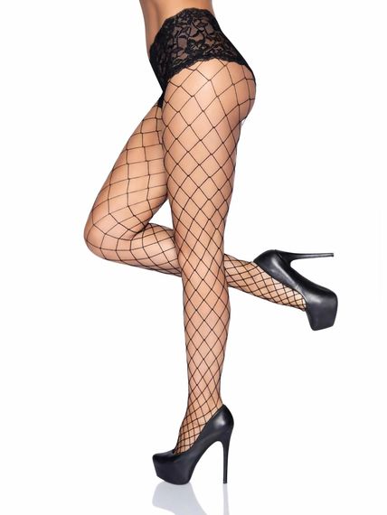Колготки у велику сітку з мереживними шортиками Leg Avenue Fencenet Diamond Pantyhose, розмір O/S | Зображення 2