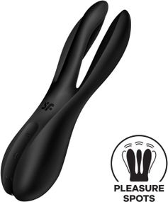 Кліторальний вібратор Satisfyer Threesome 2 Black, 3 гнучкі пальчики, 3 мотори Sex Aura