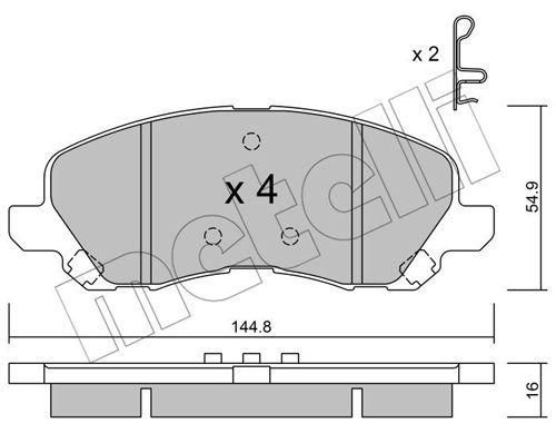 Колодки гальмівні передні Citroen C4 Peugeot 4008 12- Mitsubishi Lancer Outlander 03- Jeep Compas 22-0481-0 | Зображення 9