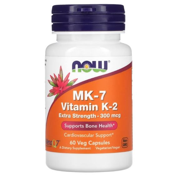 Витамин K NOW Foods Vitamin K-2 (MK7) 300 mcg Extra Strength 60 Veg Caps