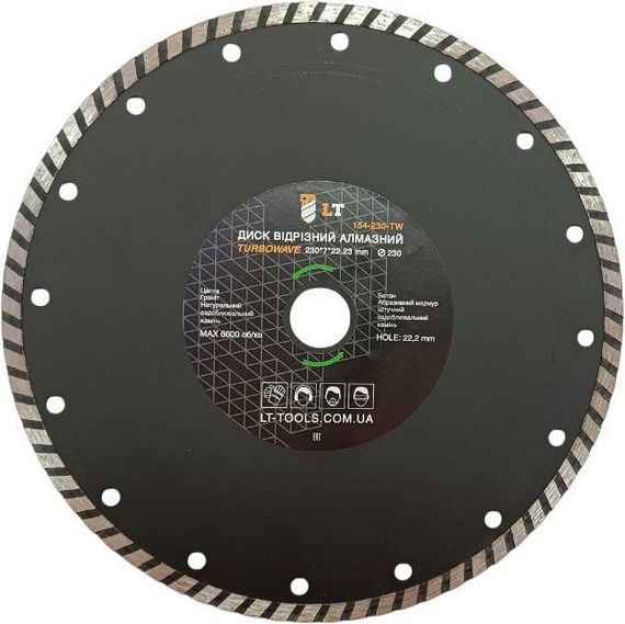 Диск LT алмазный отрезной тип режущей кромки Turbo/Wave 180х7х22,23 мм (154-180-TW)