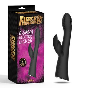 Вібратор з електростимуляцією Chisa Fierce Euphoria G-GASM та кліторальним рельєфним відростком, чорний Sex Aura
