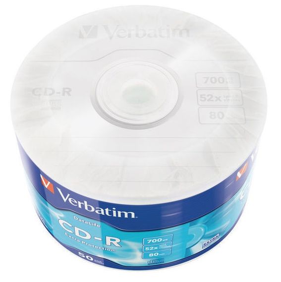 Диск Verbatim CD-R 700Mb 52x Wrap 50 pcs (43787)