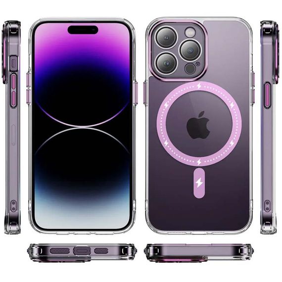 Чехол TPU+PC Colorful with MagSafe для Apple iPhone 14 Pro (6.1") Pink | Зображення 2