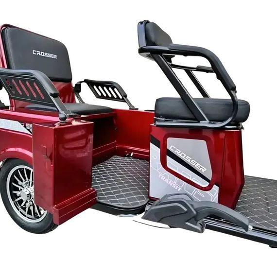 Электротрайк Crosser Transit TR-5 LFP 1500W 76.8V 30Ah, грузовой трехколесный электроскутер до 80 км, LiFePO4, 3 места Червоний | Зображення 1