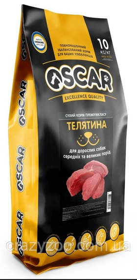 Сухий корм для собак середніх та великих порід OSCAR Телятина 10 кг 4820267300080