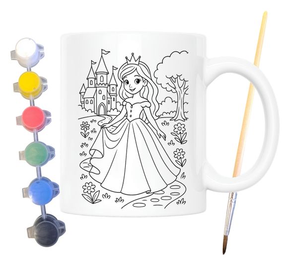 Набор для творчества кружка раскраска Принцесса 330 мл белая (КР0126)