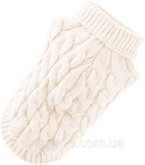 Светр для собак та котів EcoToys White M білий A: 25 см B: 36 см C: 27 см M-7005