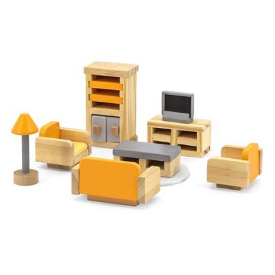 Ігровий набір Viga Toys Дерев&apos;яні меблі для ляльок PolarB Вітальня (44037) | Зображення 1