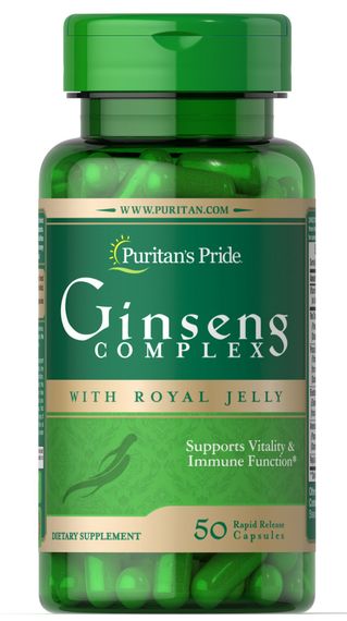 Комплекс для профилактики нервной системы Puritan's Pride Ginseng Complex with Royal Jelly 50 Caps