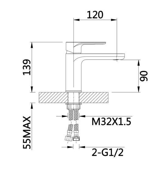 Змішувач для раковини Qtap Jay, Chrome/White (k35) QTJAY270CRW45551 | Зображення 1