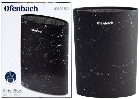Підставка-колода Ofenbach Black Marble для кухонних ножів і ножиць 16х7х22.5см, овальна | Зображення 4