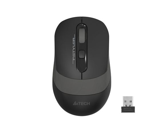 Миша бездротова A4Tech Fstyler FG10S (Grey), безшумна, USB, колір чорний+сірий
