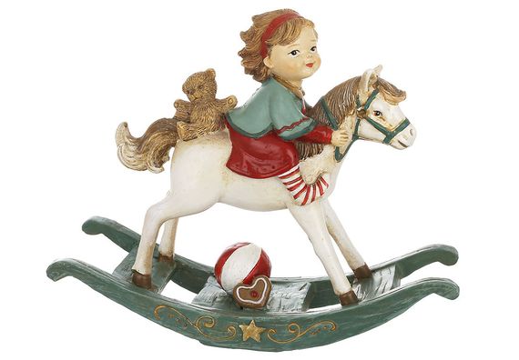 Интерьерная статуэтка из полистоуна Vintage Toy: Лошадка-качалка Mini, 15.5х13 см