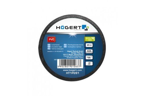 Стрічка ізоляційна ПВХ, чорна, HT1P281 уп 1 шт Hoegert | Зображення 1