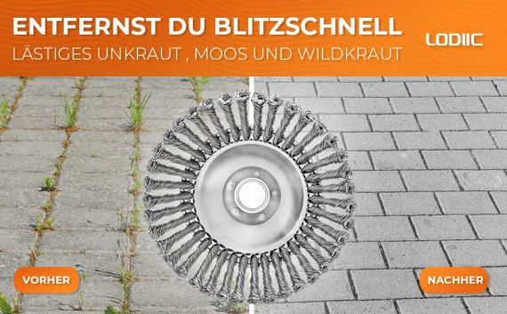 Дротяна щітка LODIIC для мотокоси 25,4 мм, насадка для бензинових тримерів, видалення бур’янів, корщітка, крацовка | Зображення 6