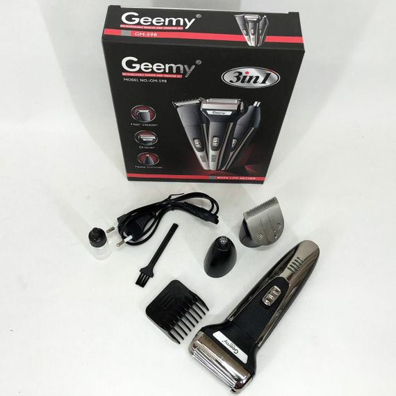 Тример універсальний GEMEI GM-598, бездротова електробритва, триммер для вусів. Колір: платиновий | Зображення 5