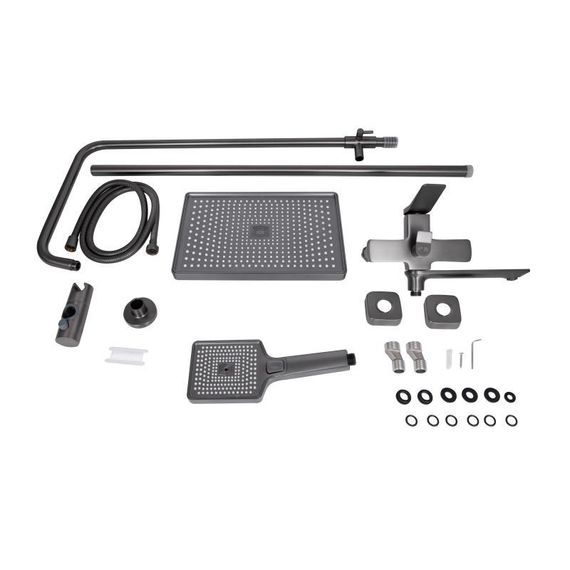 Душевая система универсальная Qtap Presto на три потребителя (с изливом) QTPRE111GRP45585 Graphite | Зображення 8