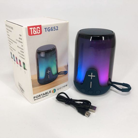 Портативна колонка TG652 5W з RGB підсвічуванням та ремінцем. KY-704 Колір: синій | Зображення 4